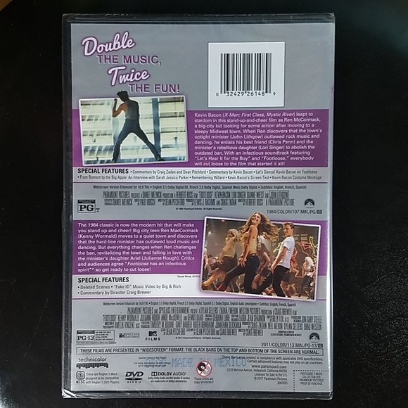 Factory Sealed: Footloose 2 Movie Collection DVDs, 2011, Musical - Picture 2 of 8
